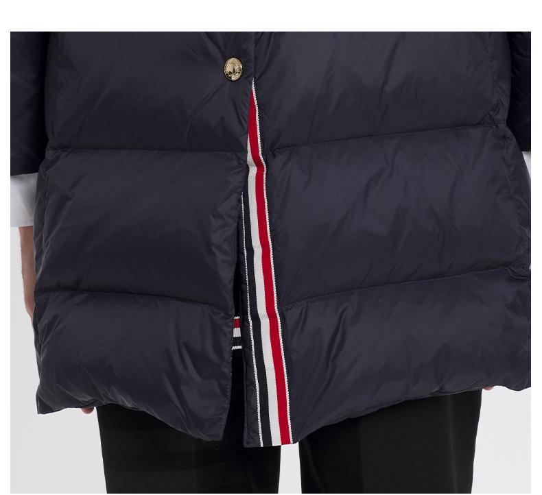 Thom Browne Classic 4-Strip Lapel Midi Down Jacket