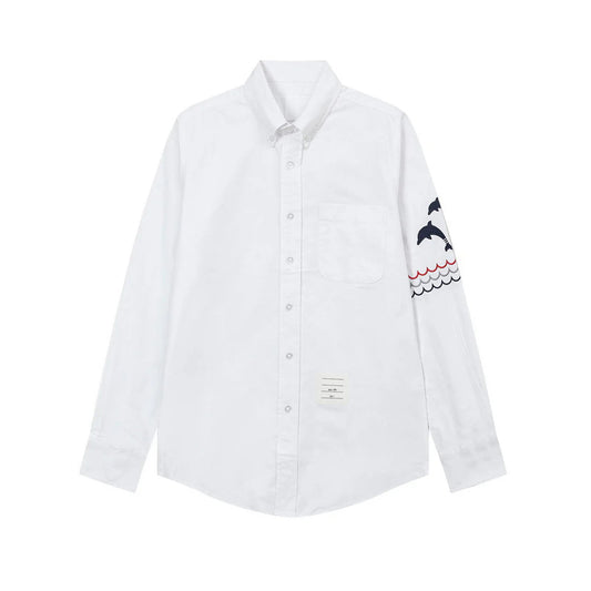 Thom Browne Spring Summer Men's Embroidered Cotton Shirt