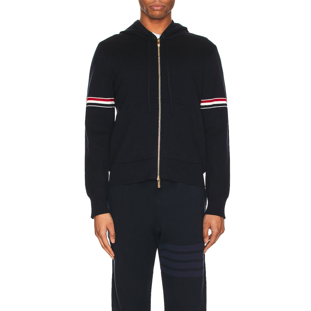 Thom Browne Couples Hoodie - Unisex Cotton Pullover Sweatshirt