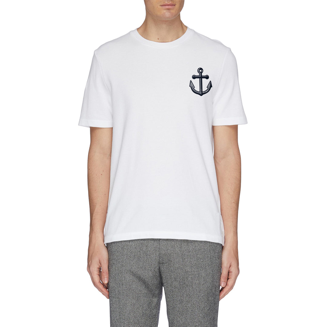 Thom Browne Anchor Embroidered Cotton T-Shirt