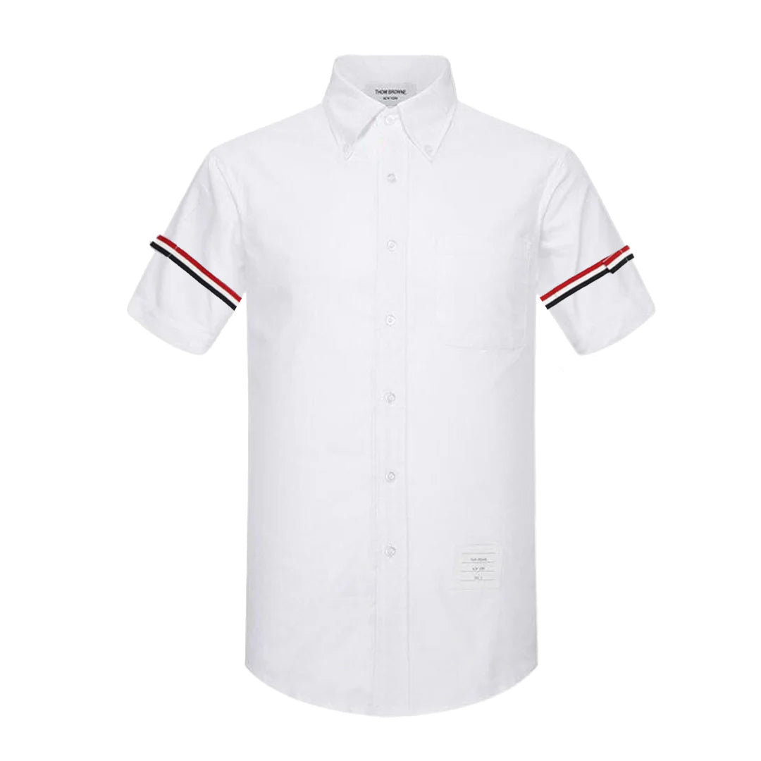 Thom Browne Spring Summer Men's Double Sleeve Striped Short Shirt