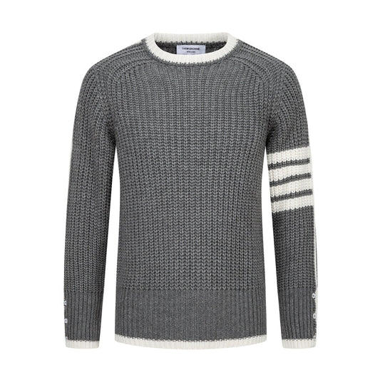 Thom Browne Classic Couples Cotton Knit Cardigan