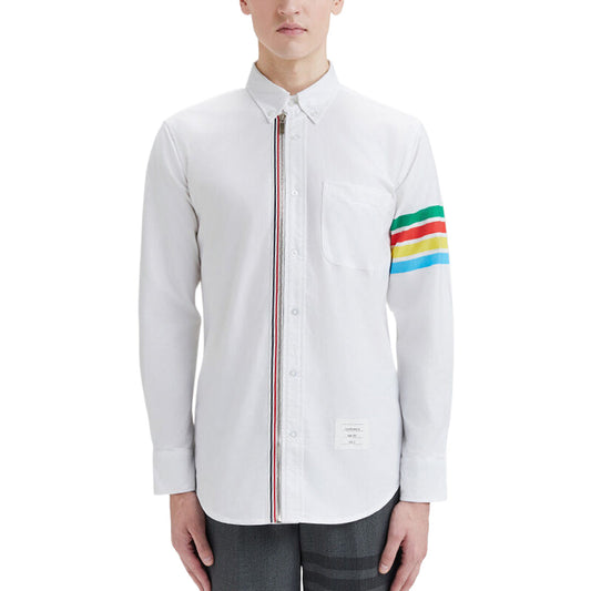 Thom Browne Men's Personalized Zipper Detail Shirt