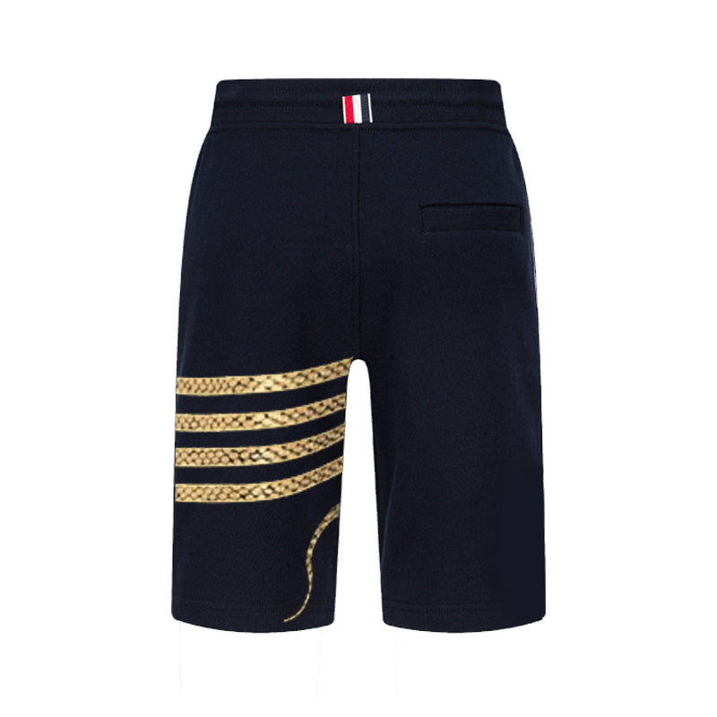 Thom Browne 4-Bar Snake Print Shorts