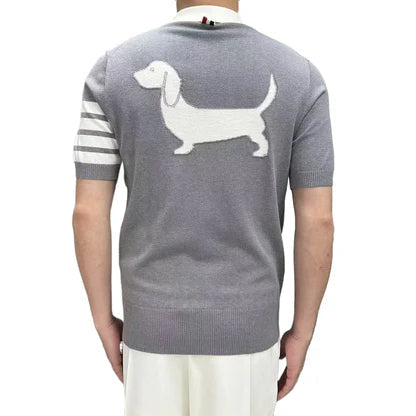 Four-Bar Knitted Polo Shirt
