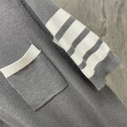 Four-Bar Knitted Polo Shirt