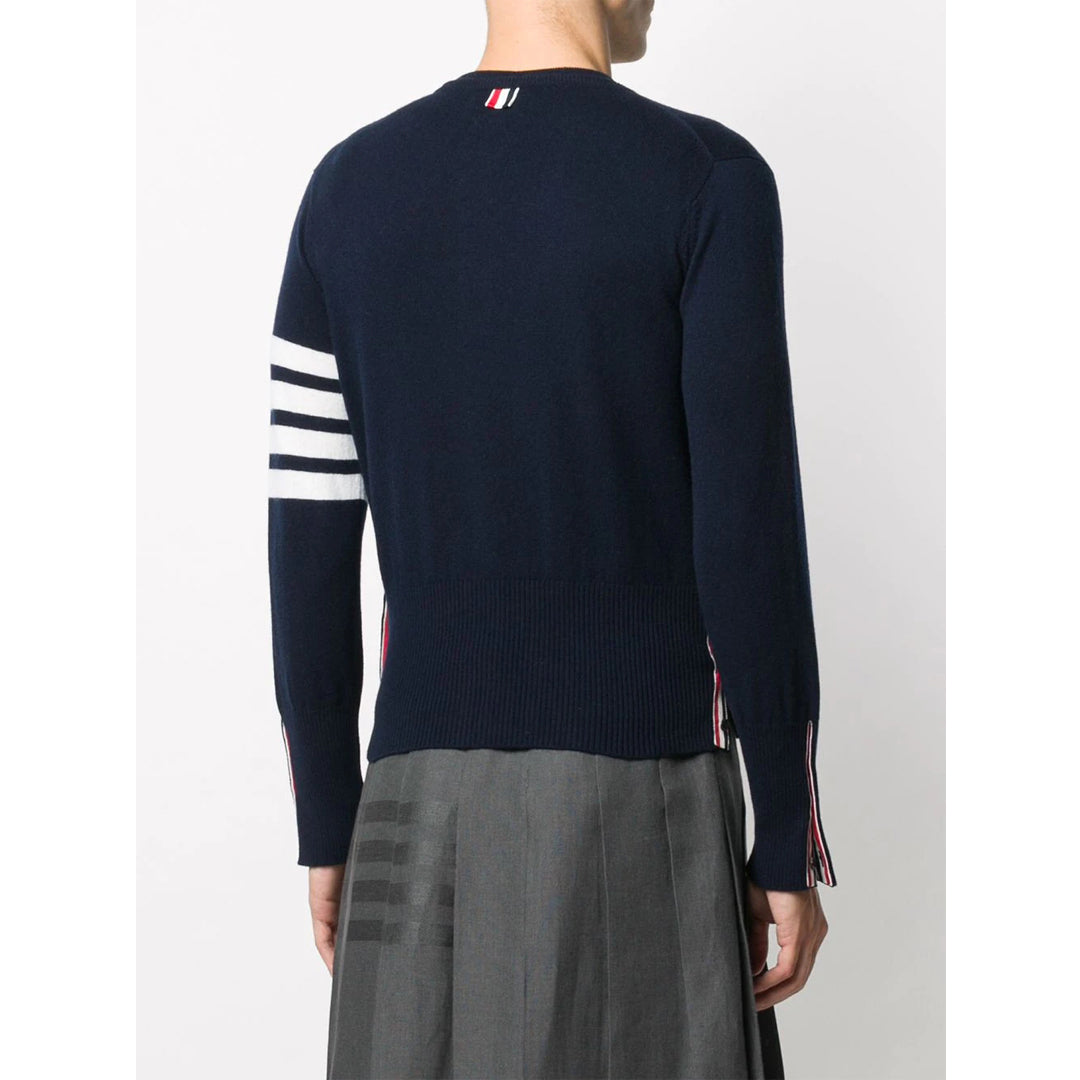 Thom Browne Classic Round Neck Cotton Cardigan