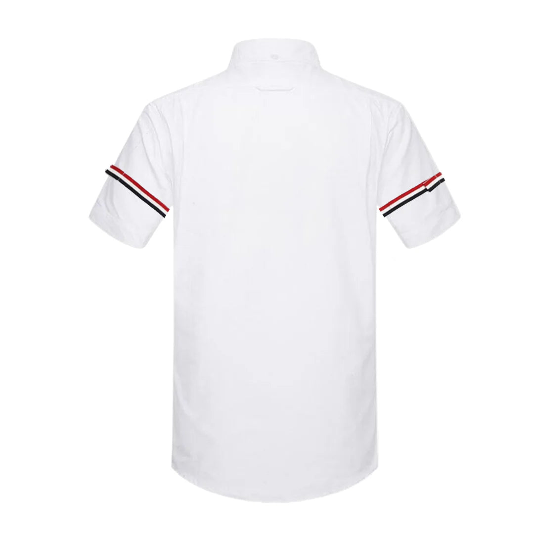 Thom Browne Spring Summer Men's Double Sleeve Striped Short Shirt