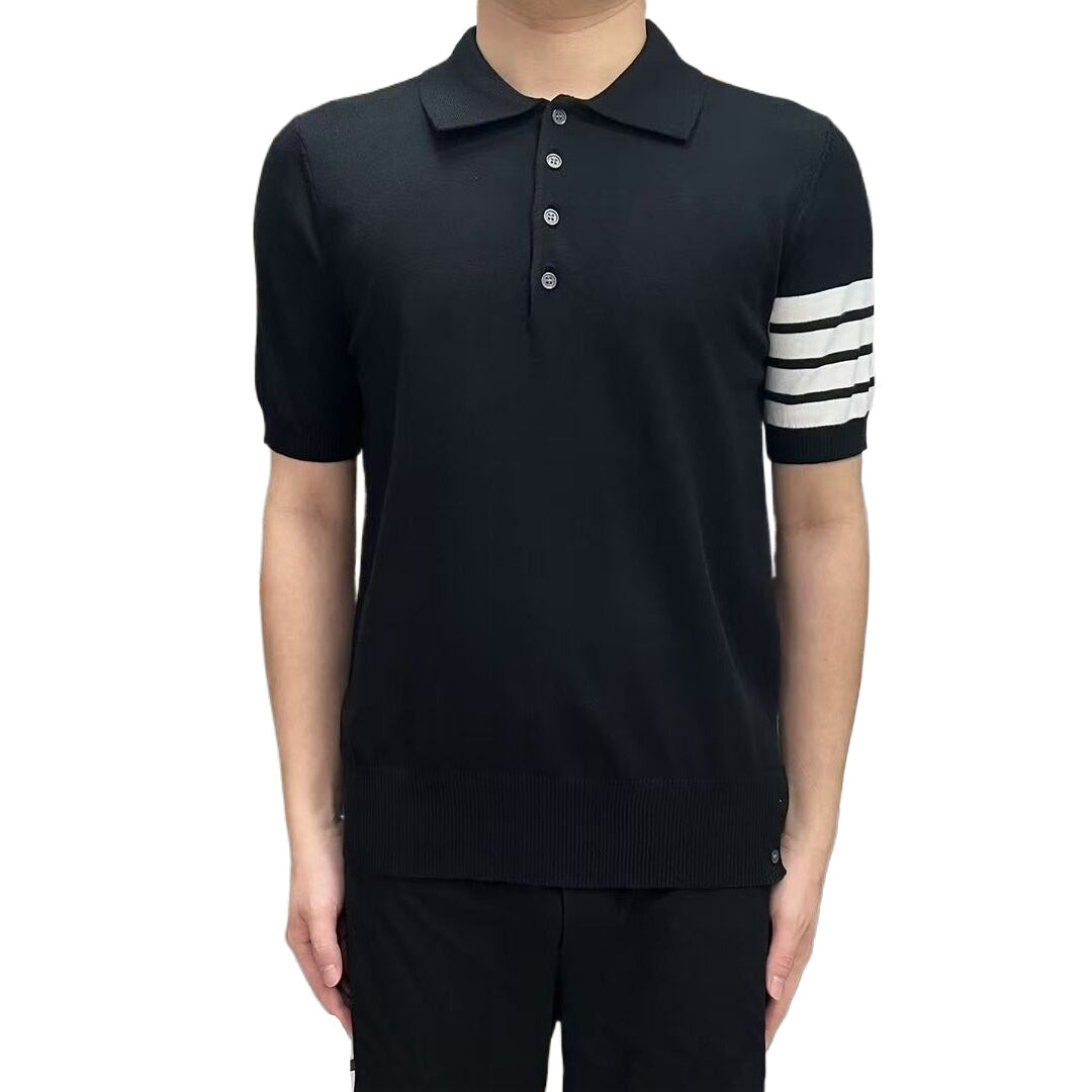 Thom Browne Sailboat Embroidered Cotton Polo Shirt