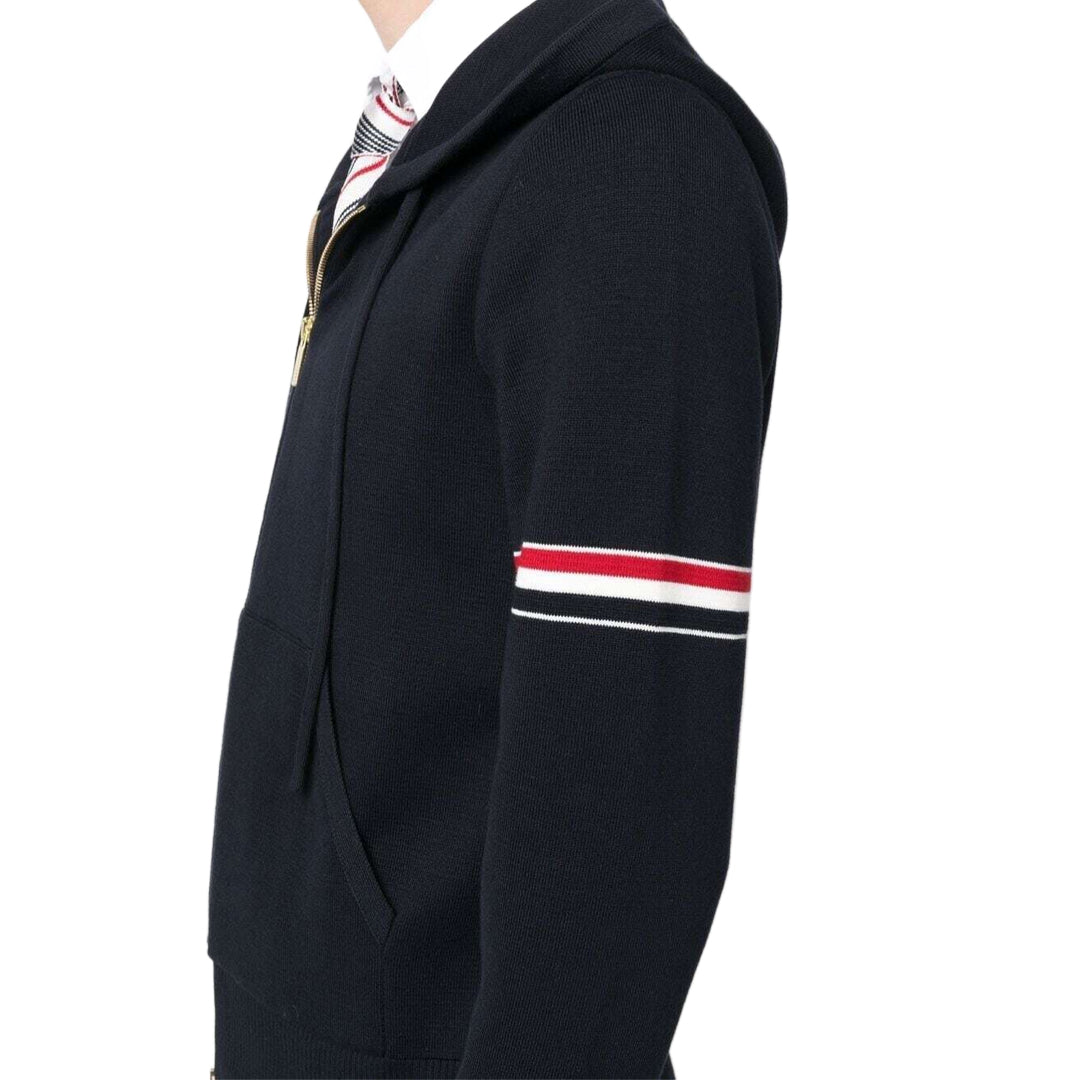 Thom Browne Couples Hoodie - Unisex Cotton Pullover Sweatshirt
