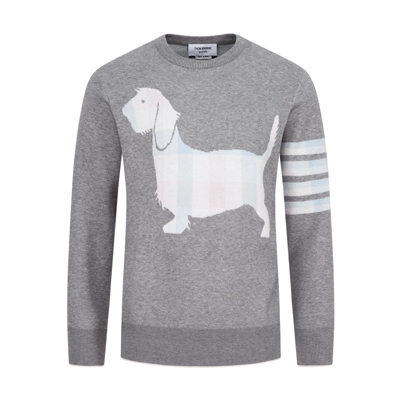 Thom Browne Puppy Embroidered Cotton Cardigan Sweater