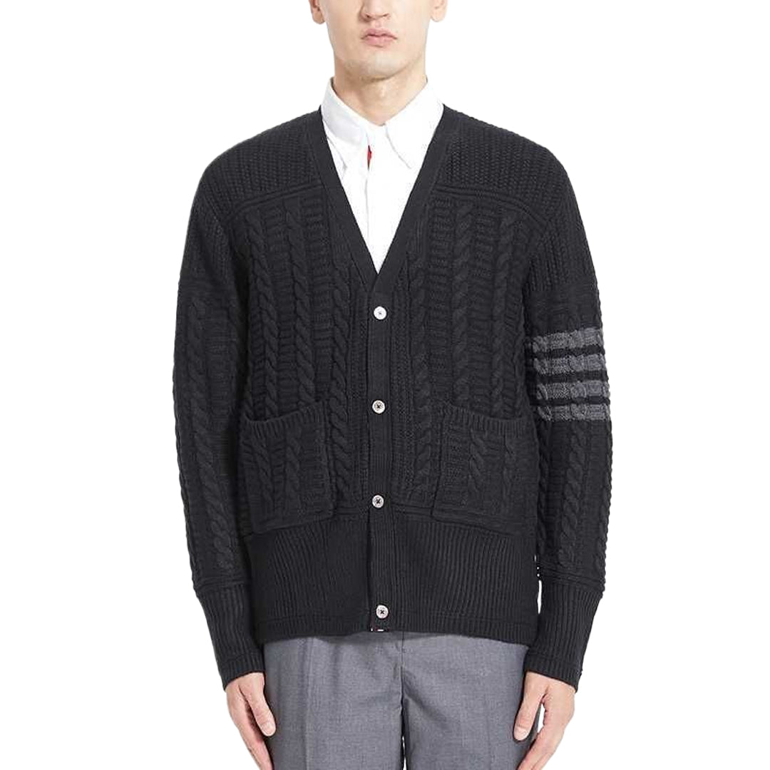 Thom Browne 2025 Spring Summer Slim Fit V-Neck Cardigan Sweater