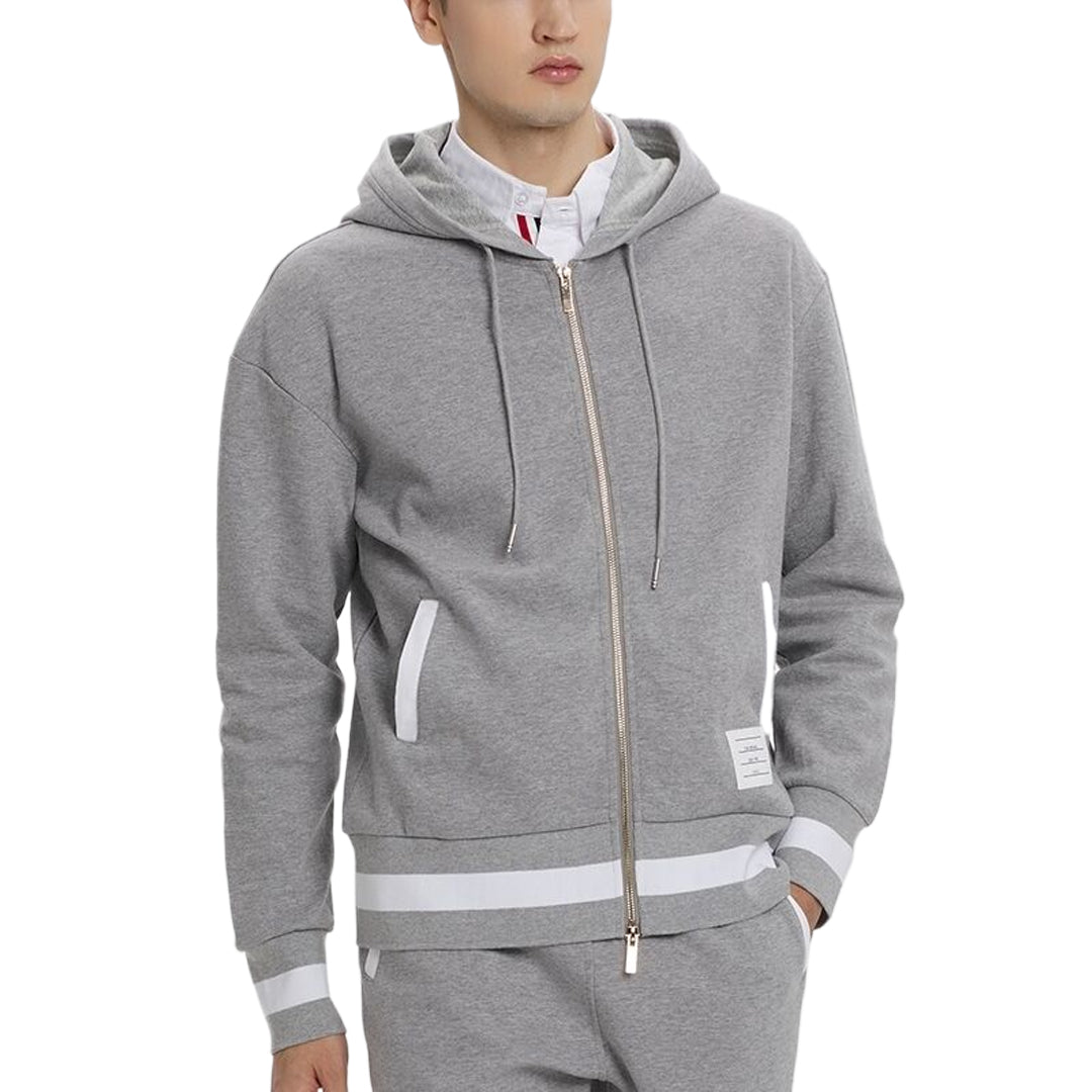 Color Block Sports Zip-Up Hoodie
