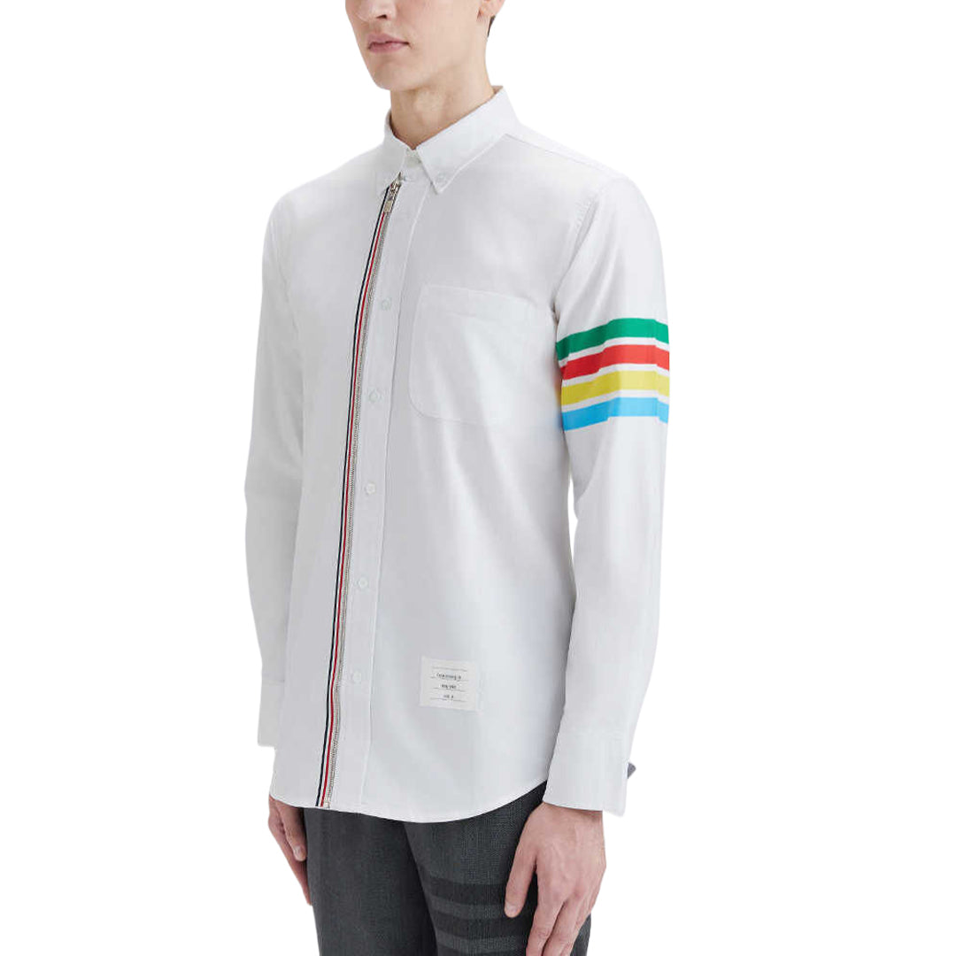 Thom Browne Men's Personalized Zipper Detail Shirt