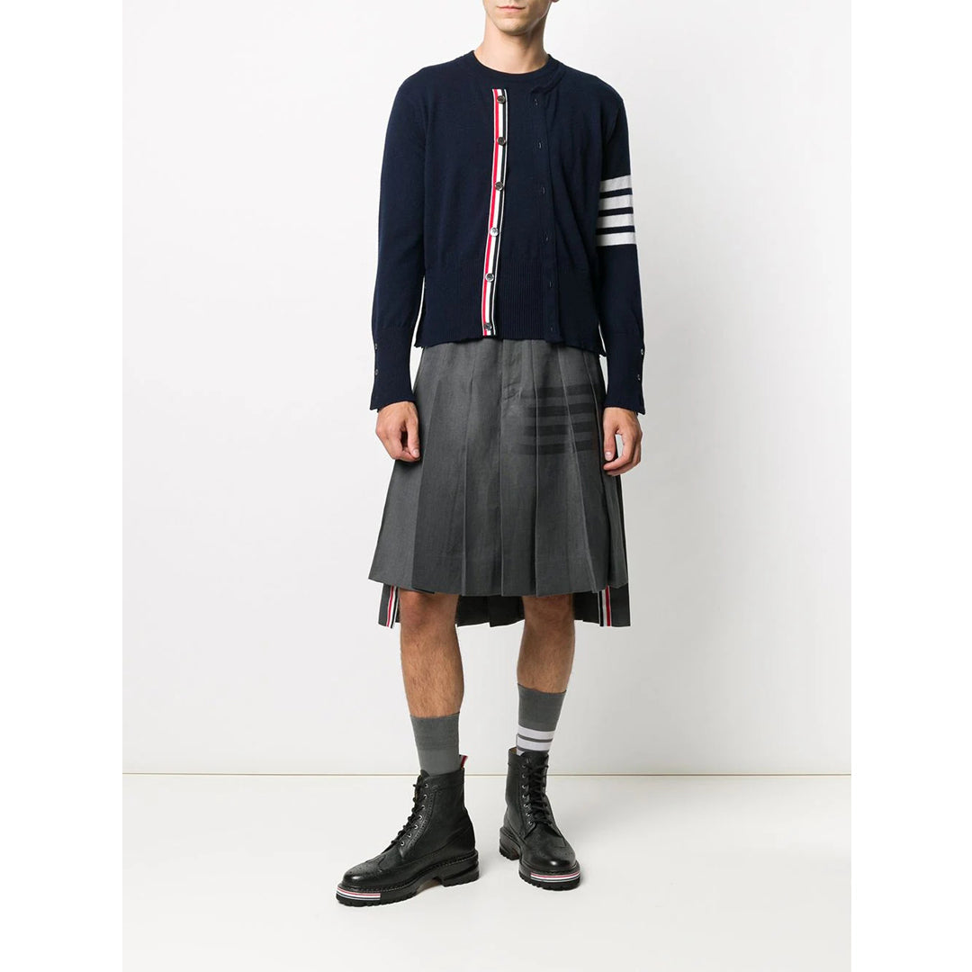 Thom Browne Classic Round Neck Cotton Cardigan