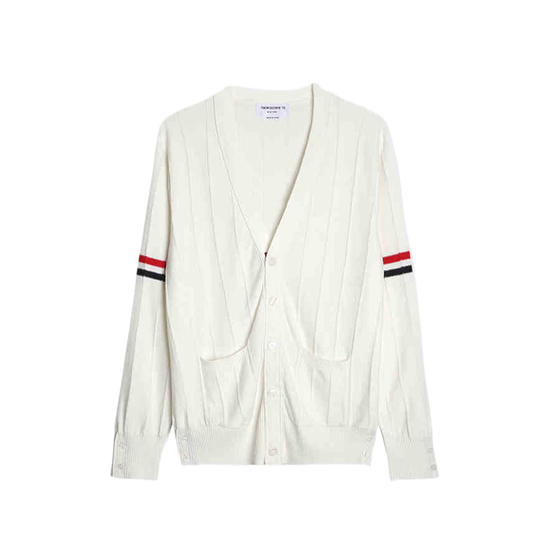 Thom Browne Premium Zip-Up Hooded Knit Sweater Coat