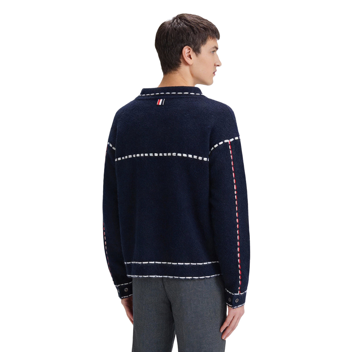 Thom Browne Men's Four-Bar Wool Coat