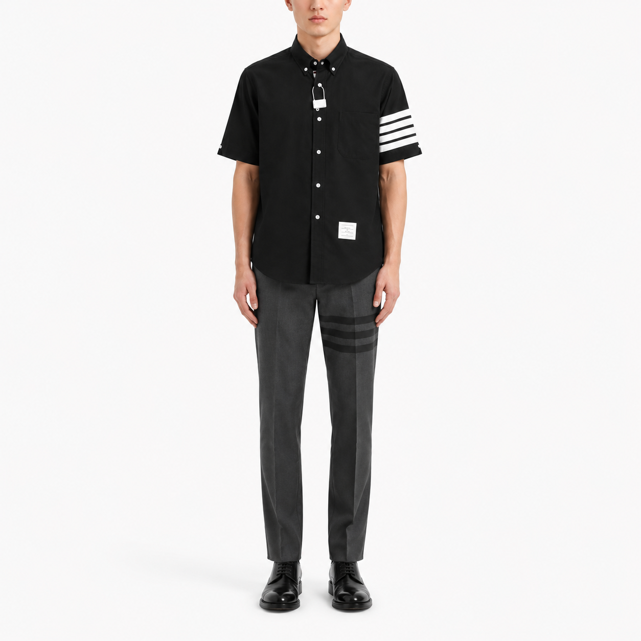 Thom Browne Spring Summer Men's Striped Short Sleeve Shirt