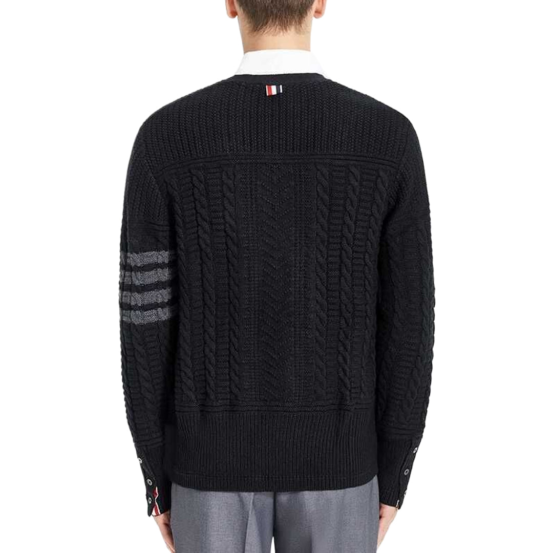 Thom Browne 2025 Spring Summer Slim Fit V-Neck Cardigan Sweater