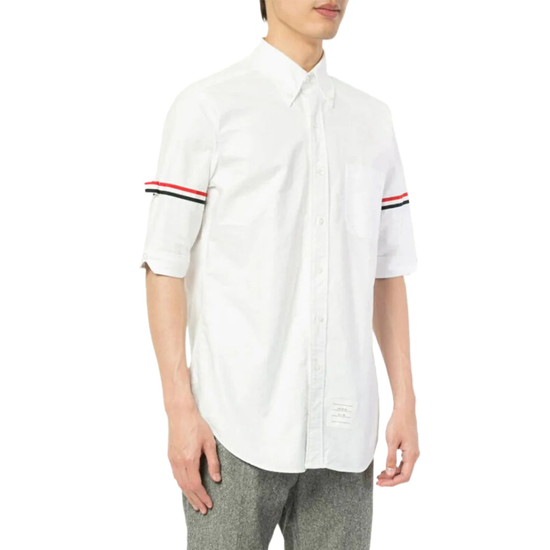 Thom Browne Spring Summer Men's Double Sleeve Striped Short Shirt