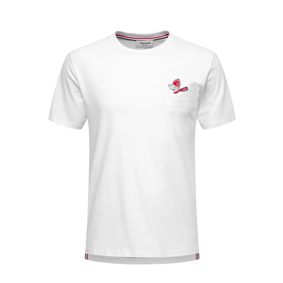 Couples Puppy Embroidered Cotton T-Shirt