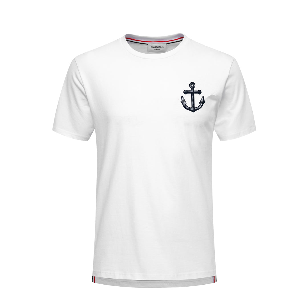Thom Browne Anchor Embroidered Cotton T-Shirt
