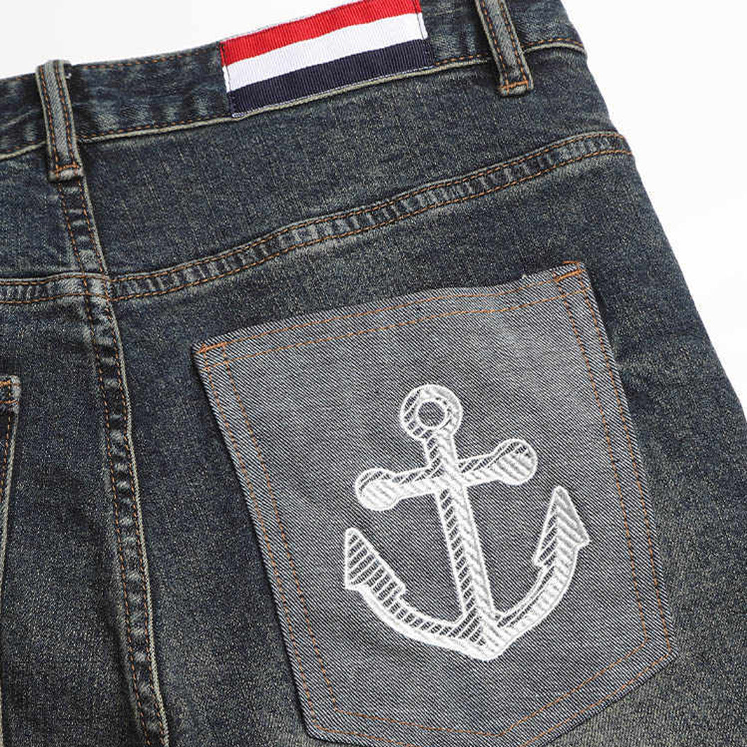 Thom Browne  Embroidered Denim Jeans