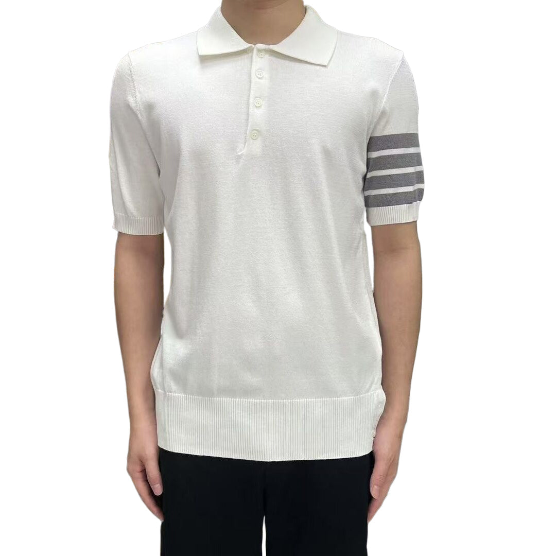 Thom Browne Sailboat Embroidered Cotton Polo Shirt