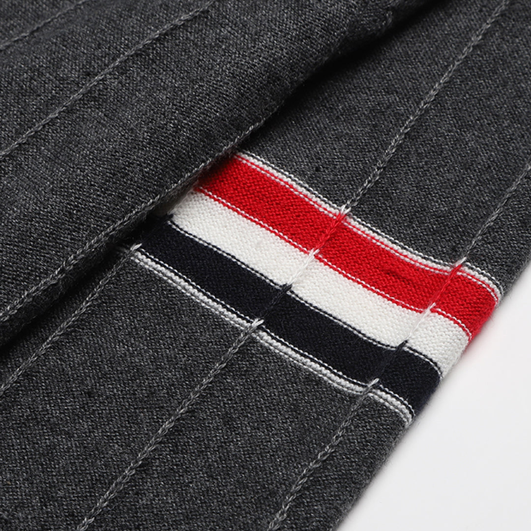 Thom Browne Premium Zip-Up Hooded Knit Sweater Coat
