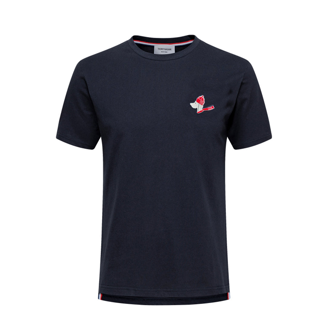 Couples Puppy Embroidered Cotton T-Shirt