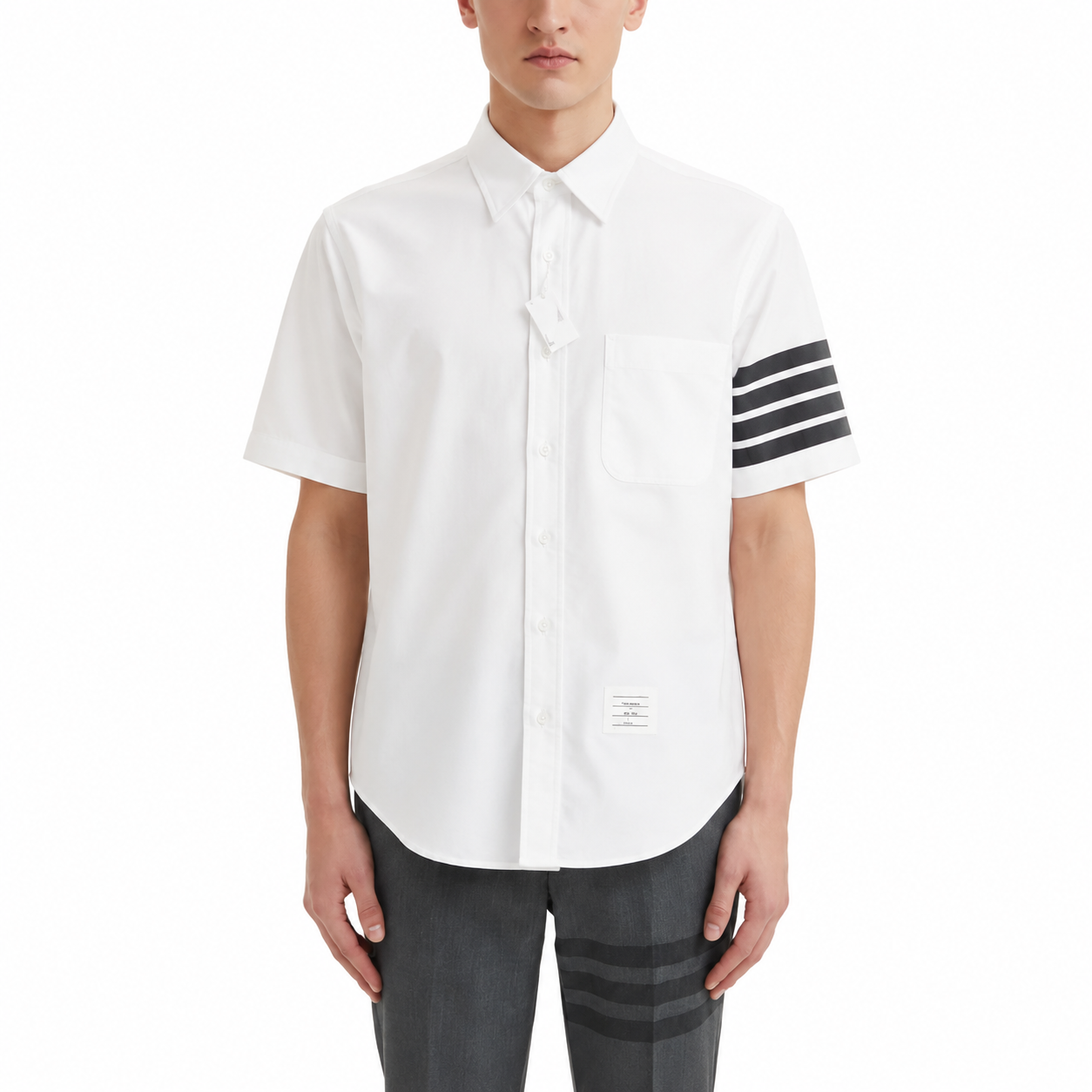 Thom Browne Spring Summer Men's Striped Short Sleeve Shirt