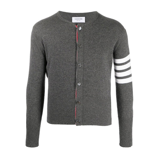 Thom Browne Classic Round Neck Cotton Cardigan