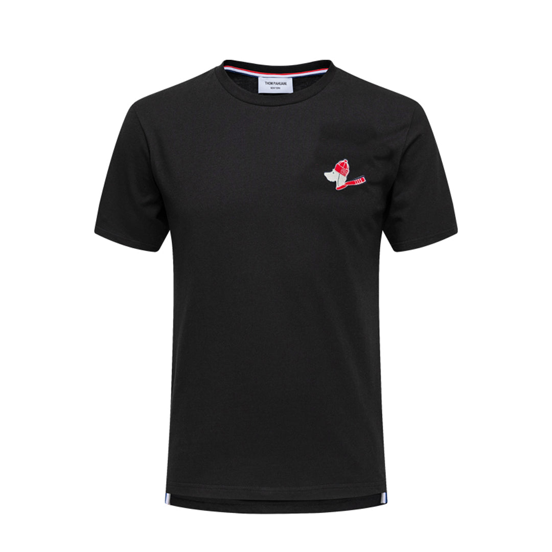 Couples Puppy Embroidered Cotton T-Shirt