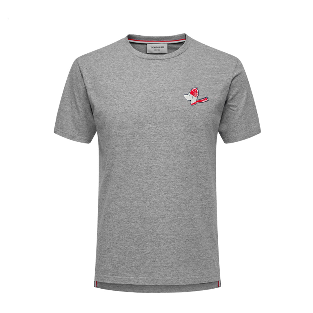 Couples Puppy Embroidered Cotton T-Shirt