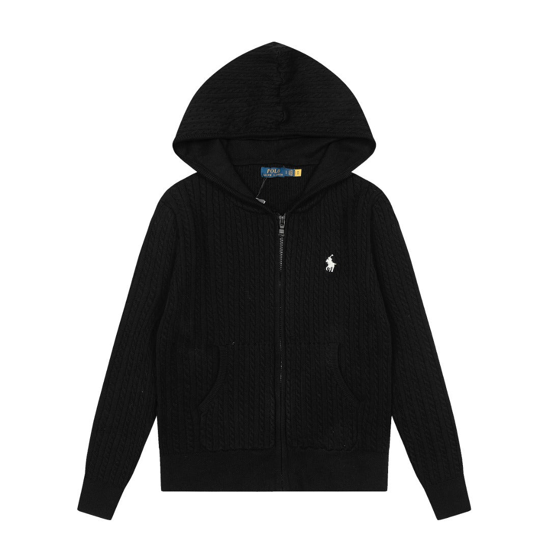 Ralph Lauren Women's Cable Knit Cotton Hoodie Jacket