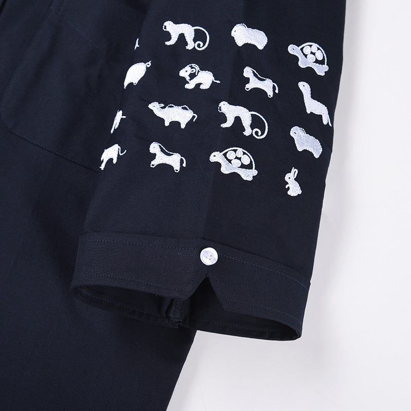 Thom Browne Men's Short Sleeve Cotton Shirt