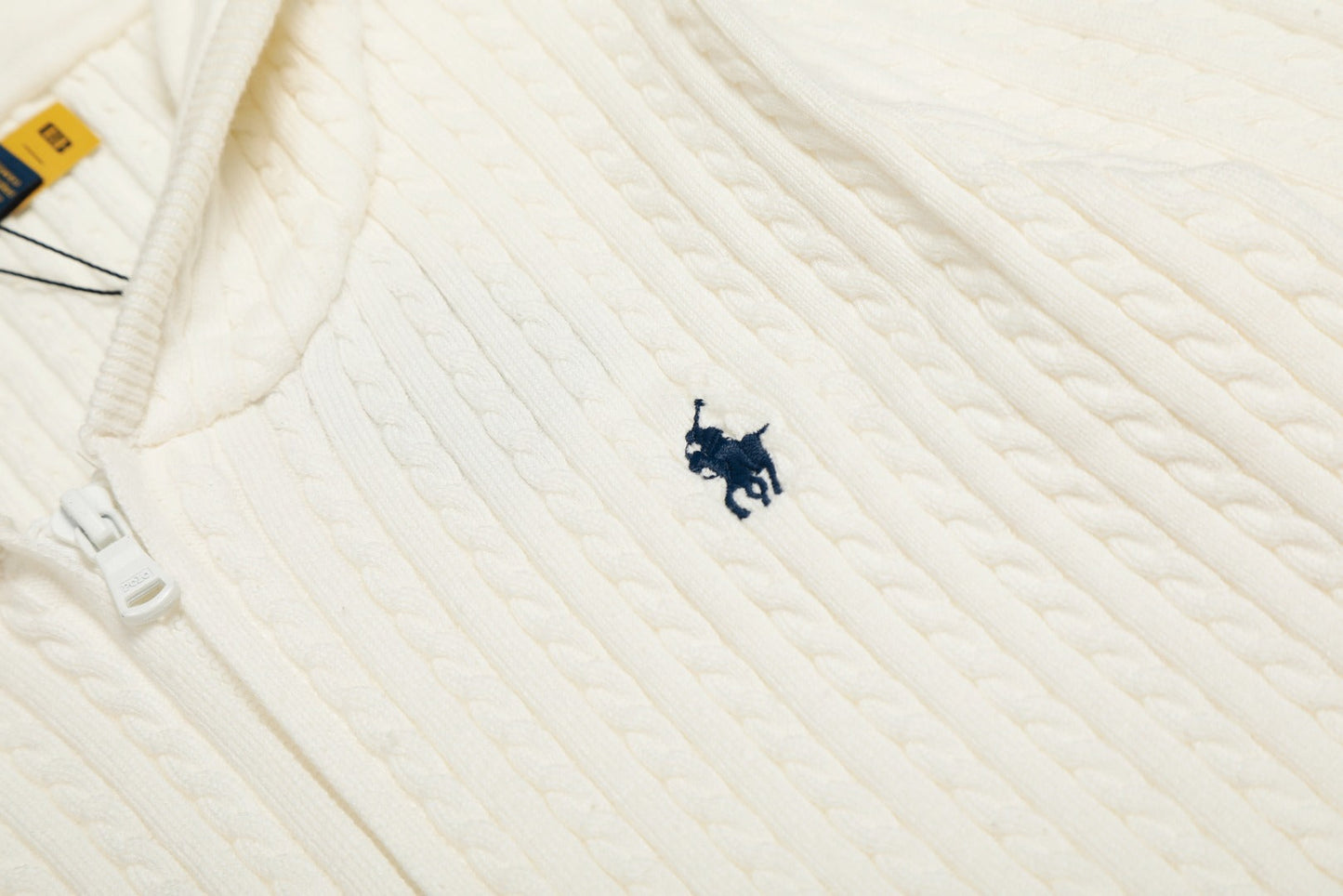 Ralph Lauren Women's Cable Knit Cotton Hoodie Jacket