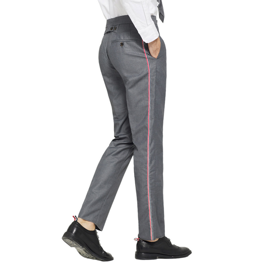 Thom Browne Single-Side Webbing Suit Pants