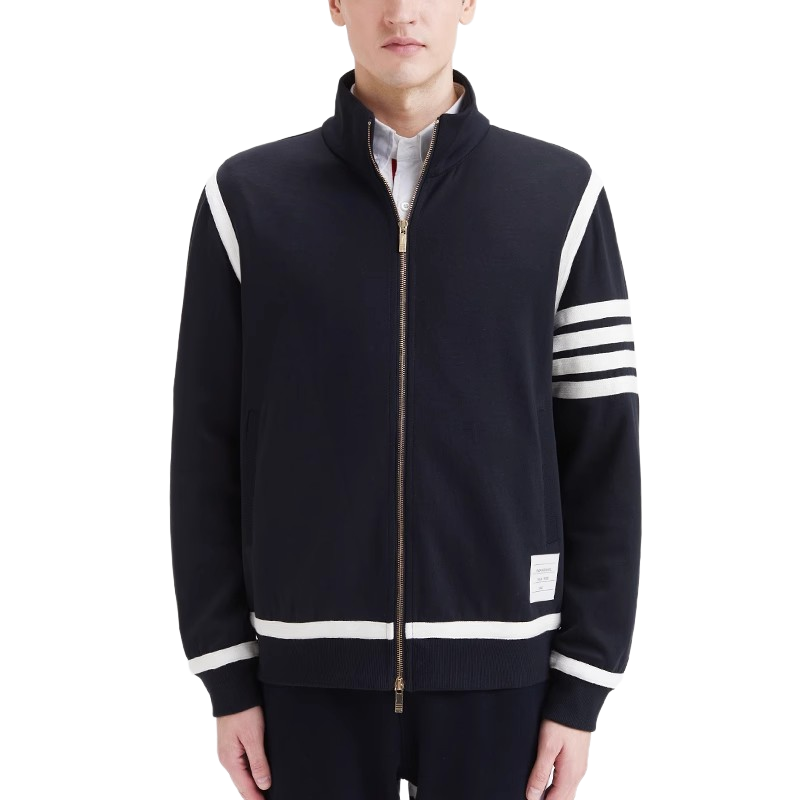Thom Browne Men's Classic Stripe Zip-Up Top