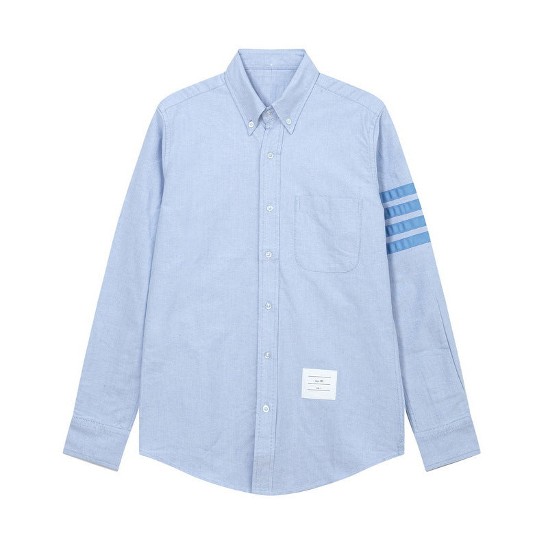 Thom Browne Spring Summer Men's Blue Ribbon Four Stripes Shirt