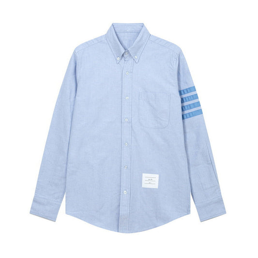 Thom Browne Spring Summer Men's Blue Ribbon Four Stripes Shirt