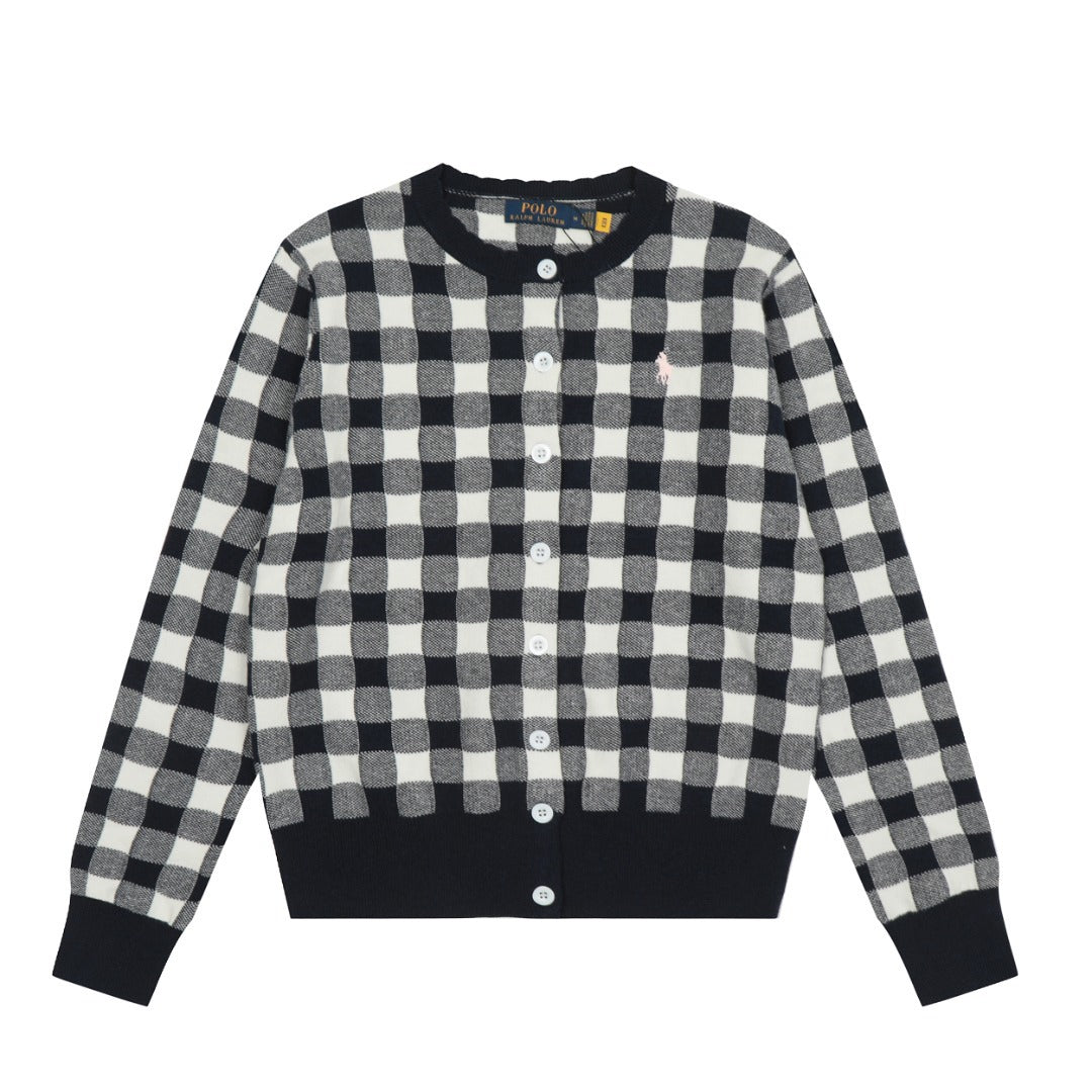 Ralph Lauren Women's Plaid Knit Cardigan