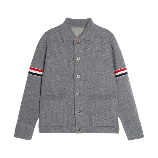 Thom Browne Unisex Herringbone Cardigan Jacket