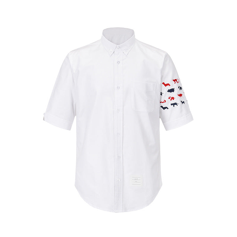 Thom Browne Men's Short Sleeve Cotton Shirt