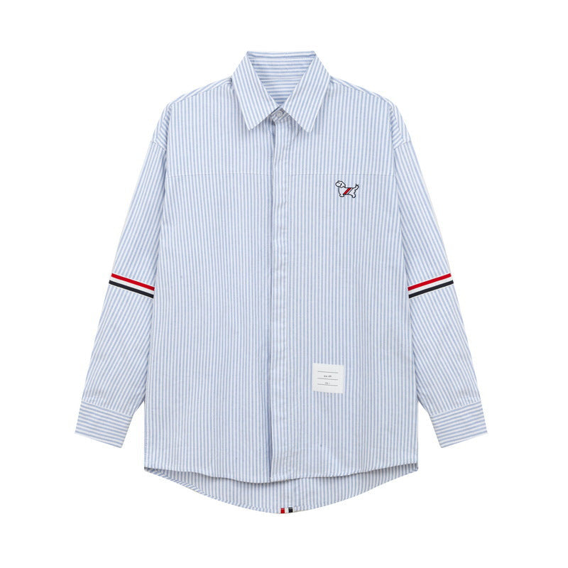 Thom Browne Puppy Print Back Slit Long Sleeve Shirt