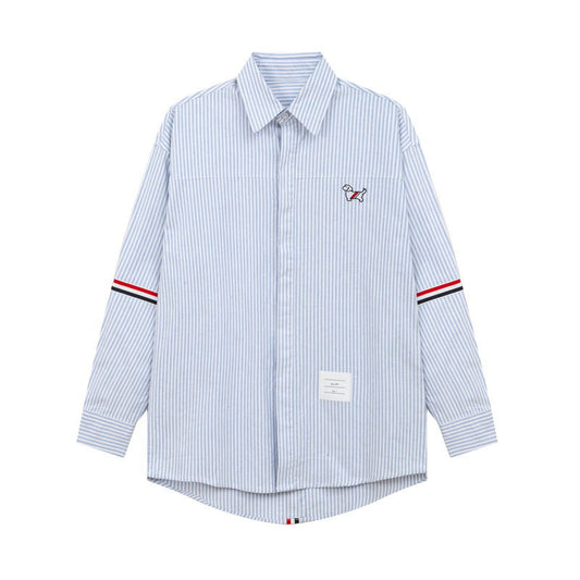 Thom Browne Puppy Print Back Slit Long Sleeve Shirt