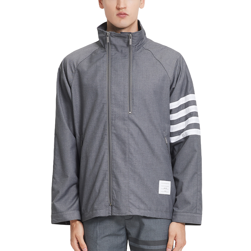 Thom Browne 2026SS Men's double zipper stand collar jacket