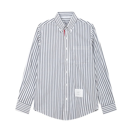 Thom Browne Men's Black and White Striped Shirt