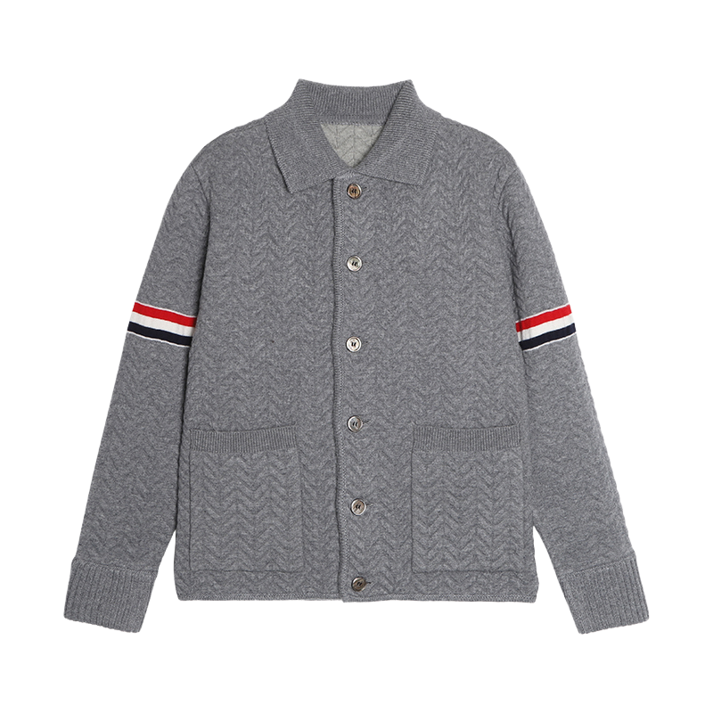 Thom Browne Unisex Herringbone Cardigan Jacket