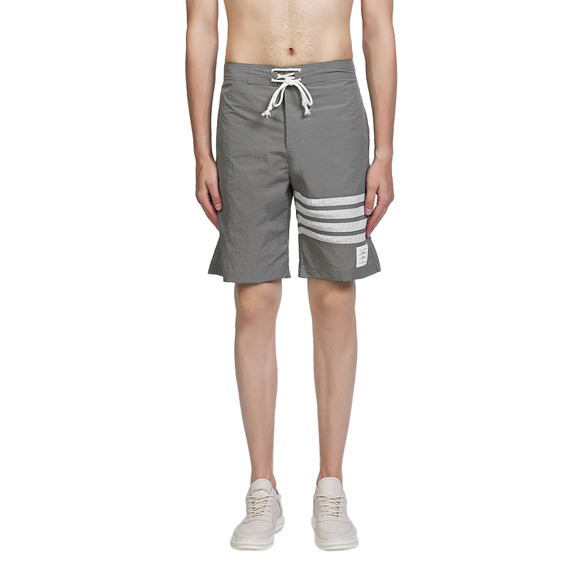 Thom Browne Four-Bar Diagonal Striped Beach Swimming Trunks
